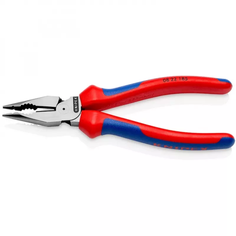08 22 185, Spitzzange, 1,3 cm, 61 HRC, blau, rot, 55 mm, 185 mm