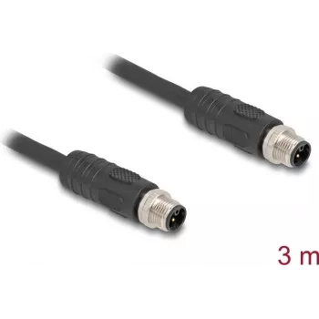DeLOCK Sensor-/Aktorkabel 3 m RST M12 Schwarz 80516