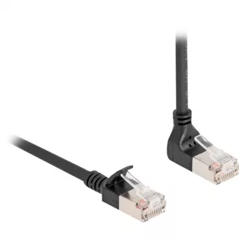 DeLOCK RJ45 Netzwerkkabel Cat.6A S/FTP schlank 90° nach oben abgewinkelt 1 m schwarz
