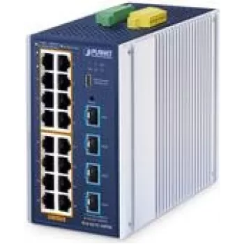 Managed Ethernet Switch PLANET Industrial L2+ 16-Port 10/100/1000T PoE 4-Port 10G SFP+