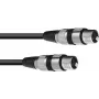 Audio-Adapterkabel Omnitronic 3022075C 1x 3-Pin-XLR-Buchse auf 1x 3-Pin-XLR-Stecker, 0,15 m