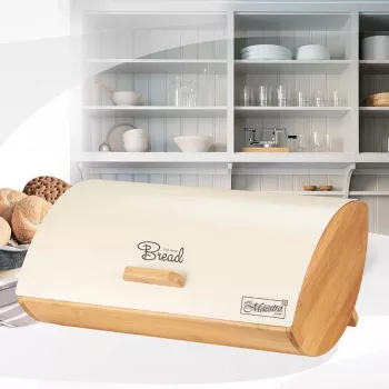 Maestro MR-1775-IVORY Brotkasten Other Ivory, Holz Bambus, Metall