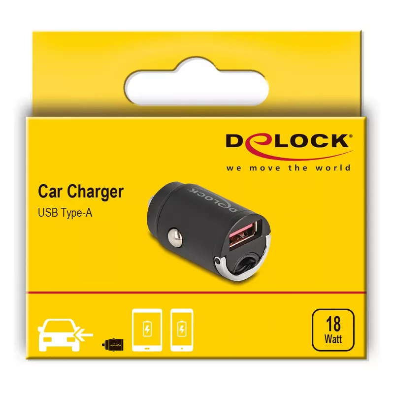 DeLOCK 64277 Mobiles Ladegerät Universal Schwarz Zigarettenanzünder Schnellladung Auto