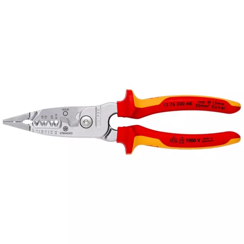 Kabelabisolierer Knipex 13 76 200 ME 6 mm Abisolierkapazität Rot Edelstahl Gelb