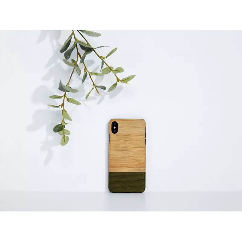 Smartphone-Hülle man and wood für iPhone X/XS — Bambuswald Schwarz