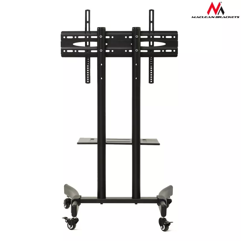 Maclean MC-739 professioneller TV-Rollwagen, 32-65 Zoll (165,1 cm), max. 40 kg, VESA bis 400x600, Schwarz