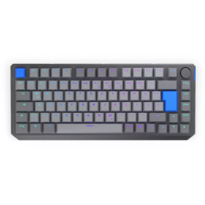 Kompakte 75% kabellose mechanische Tastatur ENDORFY Thock V2 mit gelben Schaltern, DE-Layout
