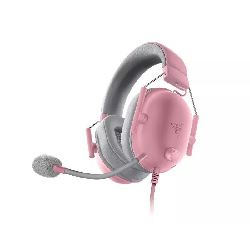 Headset Razer Schwarzshark V2 X kabelgebundenes binaurales Gaming-Headset, 3,5 mm, virtuelles 7.1, 32 Ω, Schaumstoff-Ohrpolster, pink