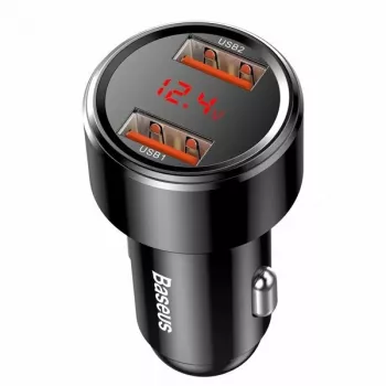 Baseus CCMLC20A-01 Auto-USB-Schnellladegerät — für Smartphones, Eingang 12–24 V, Ausgang bis 20 V, Schwarz