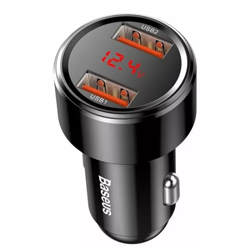 Baseus CCMLC20A-01 Auto-USB-Schnellladegerät — für Smartphones, Eingang 12–24 V, Ausgang bis 20 V, Schwarz