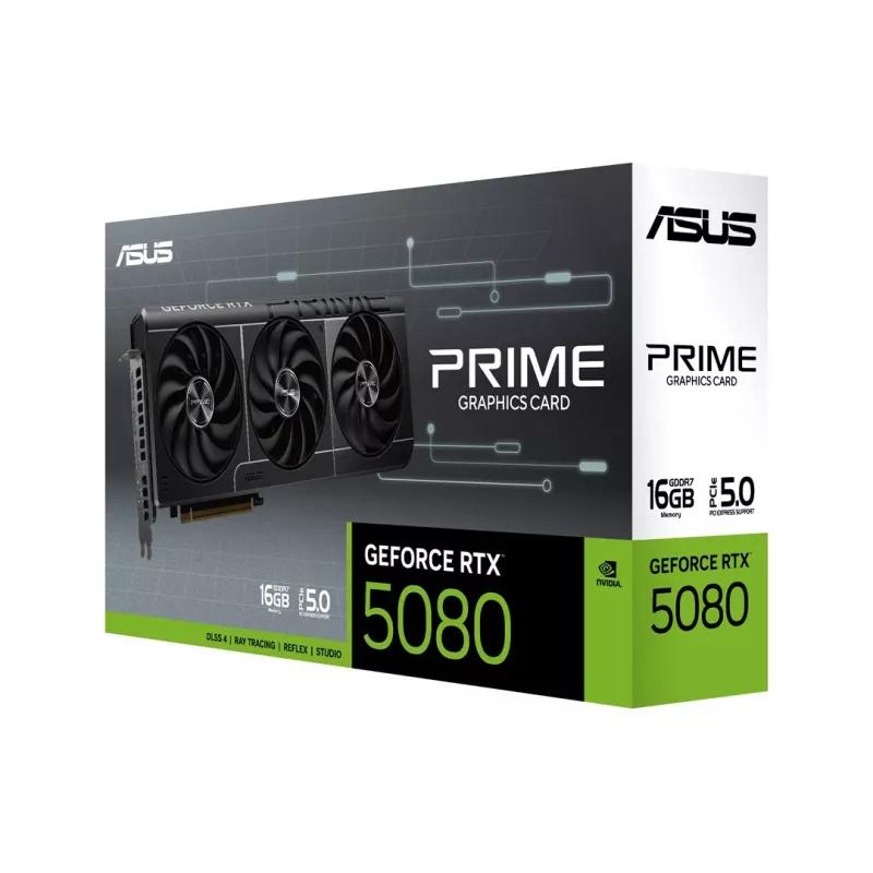 Grafikkarte ASUS GeForce RTX 5080 16 GB GDDR7 PCIe 5.0, 256-Bit, 3 Lüfter, max. Auflösung 7680×4320