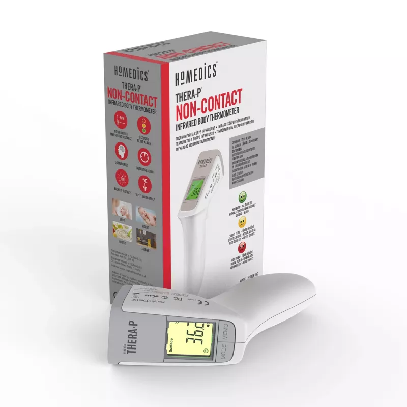 Berührungsloses Infrarot-Thermometer HoMedics TE-450-EU — kontaktlose Temperaturmessung, schnelle Reaktion