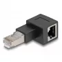 DeLOCK RJ45-Stecker auf RJ45-Buchse Adapter Cat.6A 90° links abgewinkelt Schwarz