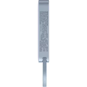 Tragbare Powerbank UGREEN PB773 MagFlow 10.000mAh 25W magnetisch kabellos Qi2 mit integriertem 30W USB‑C‑Schnellladekabel, MagSafe-kompatibel, Silber