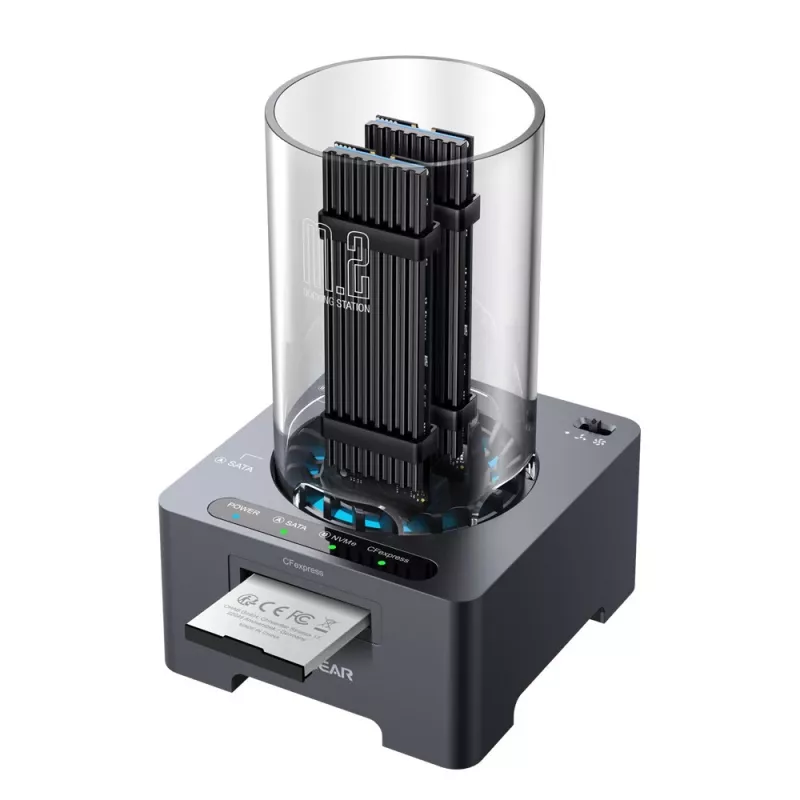 GrauGear G-M2DK-CR-10G M.2 NVMe/NGFF und CFexpress Dockingstation USB Type-C 10 Gbit/s Grau