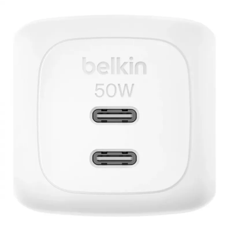 Belkin BoostCharge Pro - Netzteil - GaN - 50 Watt - Schnellladung - 2 Ausgangsanschlüsse (2 x USB-C)
