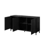 MARMO 3D Kommode 150x45x80.5 cm matt schwarz/marble schwarz