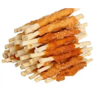 Hundesnack Hilton Chicken Wrap weißer Rohhautknochen 500 g – natürlicher Kausnack, 500 g, Protein 60 %, Fett 3,5 %