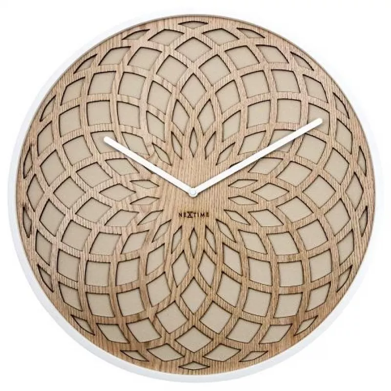 NeXtime Uhr 3149be Sun Large, Ø50 cm, Wand, Beige
