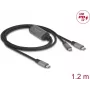 USB-Kabel DeLOCK 81271 1,2 m USB-C 2 × USB-C Schwarz Grau