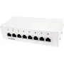 LogiLink Patch Panel Desktop - Patch Panel - wandmontierbar - RJ-45 X 8 - Lichtgrau, RAL 7035