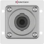 Speakon-Buchsenanschluss Kindermann 7444000413 — 1-fach Aluminium, 50×50 mm, 40 mm Tiefe