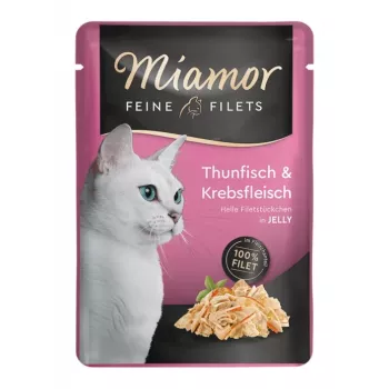 Nassfutter für Katzen Miamor MIAMOR Feine Filets 100 g Beutel — Thunfisch, ausgewachsene Katzen, bei Neigung zu Übergewicht