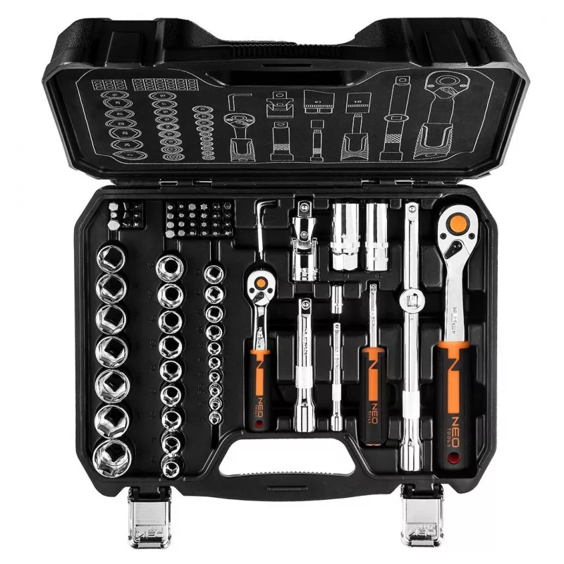 NEO tools 10-054 Steckschlüssel-/Ratschen-Set