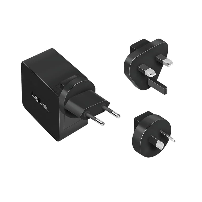Moblies Ladegerät LogiLink PA0302 Universal Schwarz AC-Schnellladung
