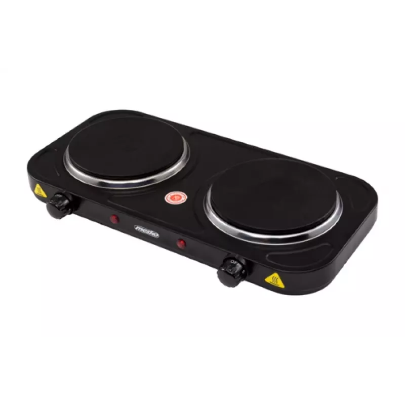 Mesko Home MS 6509 Kochfeld, Schwarz, Arbeitsplatte, Geschlossene Platte, 2 Zone(n)