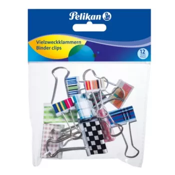 Dokumentenclip Pelikan 700306 Metall sortierte Farben 12 Stück