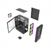 PC-Gehäuse GEMBIRD Fornax 4300 Midi Tower ATX, gehärtetes Glas, 2x 3,5-Zoll-Einschübe, 3x 2,5-Zoll-Einschübe, ARGB-Lüfterunterstützung, USB 3.2 Gen1