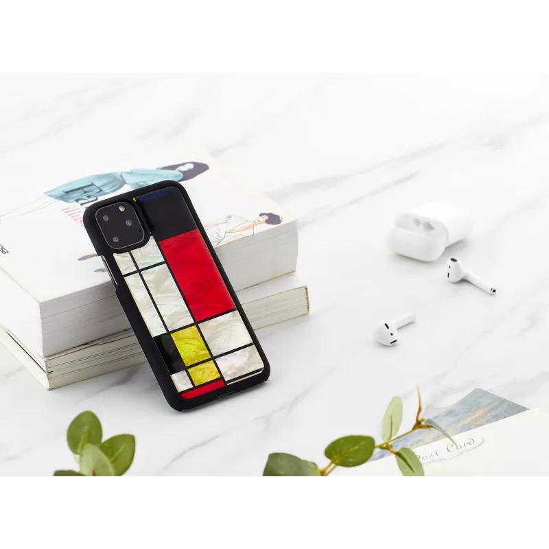 Smartphone-Hülle iKins für iPhone 11 Pro Mondrian schwarz — Schutzcover, Hartschale, präzise Aussparungen