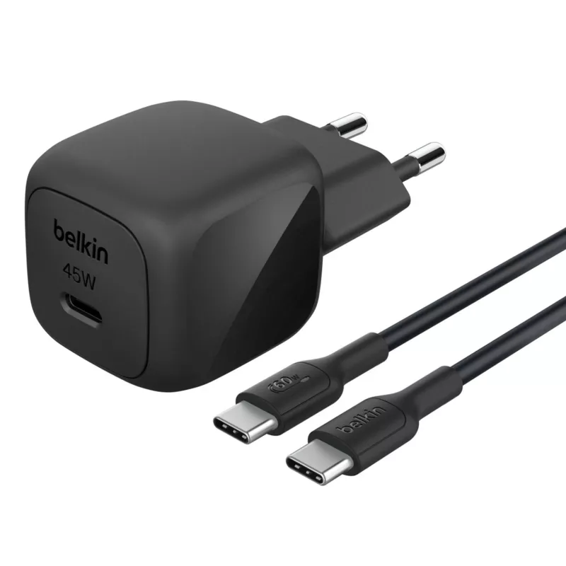USB-C Ladegerät Belkin BOOSTCHARGE 45W PD PPS – kompaktes 45W USB-C PD PPS Netzteil