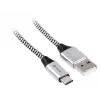 Kabel USB 2.0 Typ-C Stecker - C Stecker 1,0m schwarz-silber