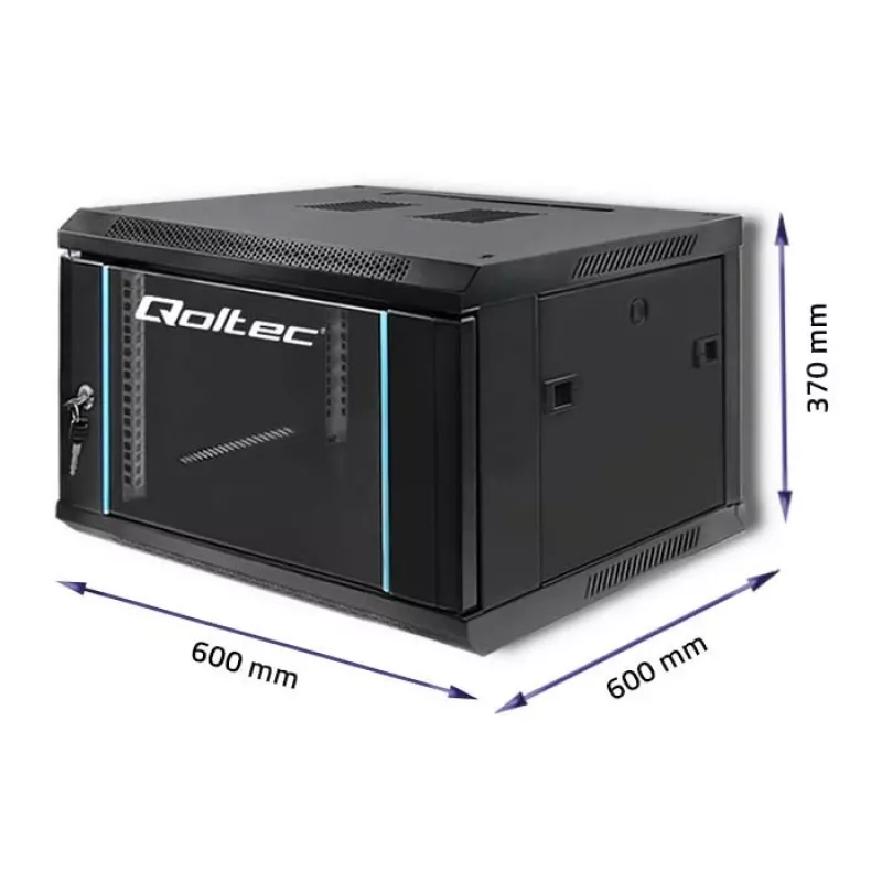 Rackschrank 19-Zoll QOLTEC 54465 Stahlausführung 12U