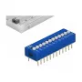 DIP-Schalter für Leiterplatten DELOCK 66388, blaues Kunststoff, 10 Stk., 31,9×9,9×5,5 mm
