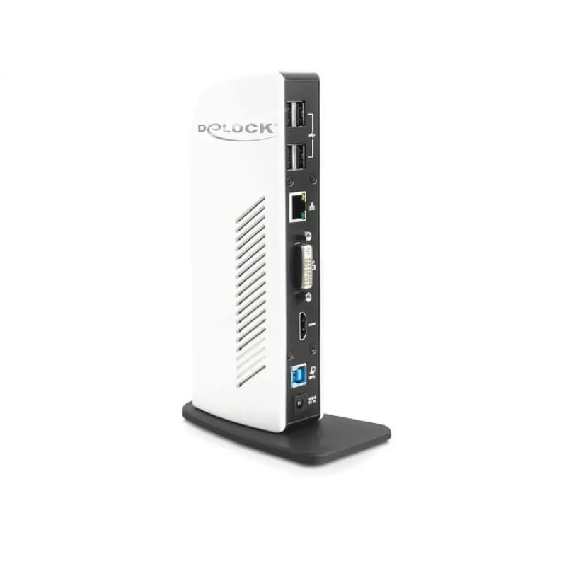 Laptop-Dock DeLOCK 87568 Kabelgebunden Schwarz Weiß