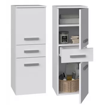 Badezimmerschrank Top e Shop NEL V DDS BIEL — freistehend 300×300×850 mm, 3 Einlegeböden, weiß