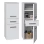 Badezimmerschrank Top e Shop NEL V DDS BIEL — freistehend 300×300×850 mm, 3 Einlegeböden, weiß