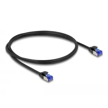 Netzwerkkabel DeLOCK RJ45 Cat.6A S/FTP schlank 1m Schwarz