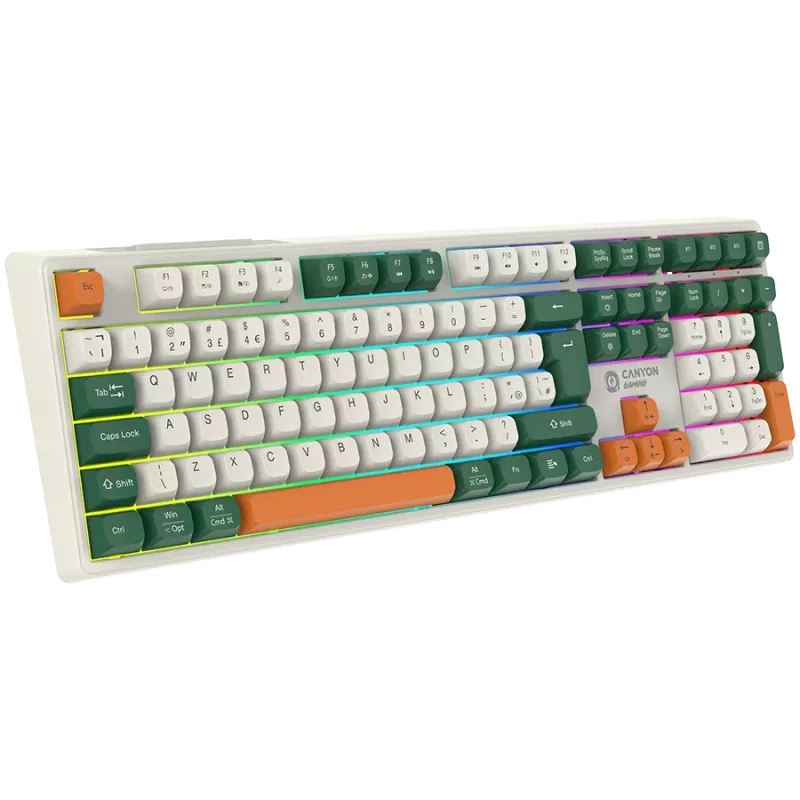 Mechanische kabellose Tastatur CANYON Shadder GKW-11 RGB Weiß