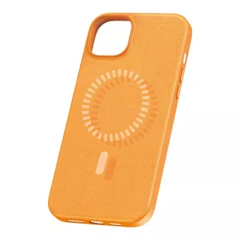 Magnetische Handyhülle für iPhone 15 Plus Baseus Fauxther Serie (Orange)