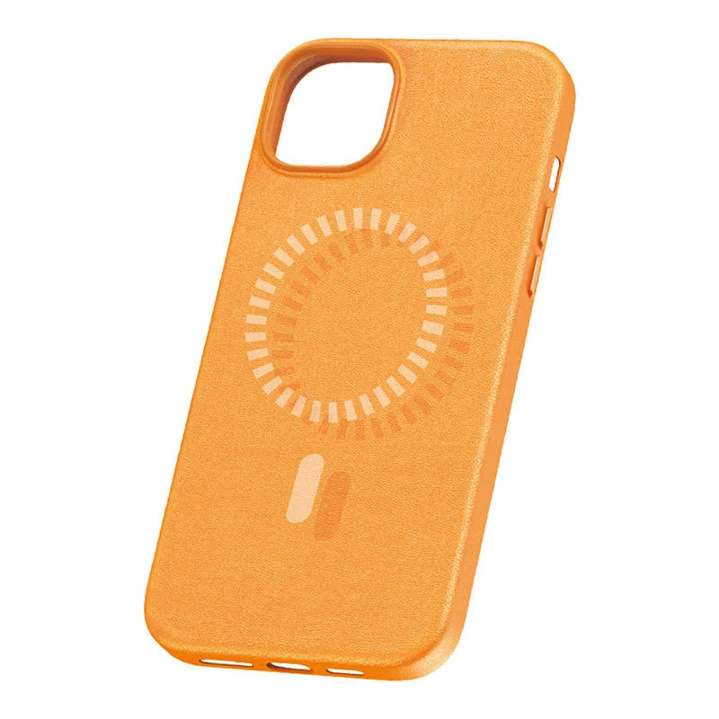 Magnetische Handyhülle für iPhone 15 Plus Baseus Fauxther Serie (Orange)