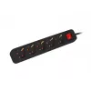 Stromverlängerungskabel Lanberg PS1-05F-0300-BK 3m 5 Steckdosen Innenbereich Schwarz