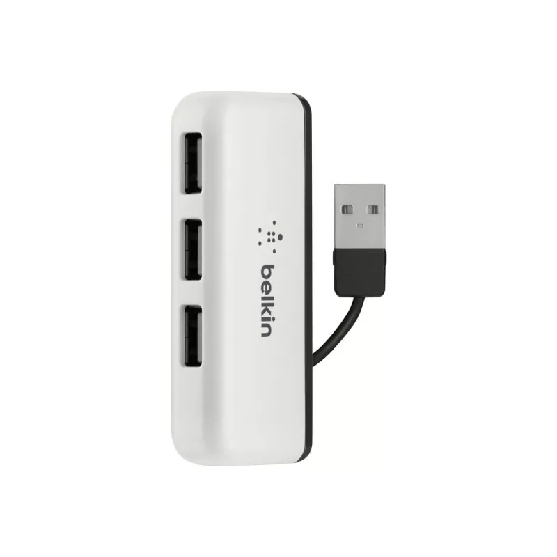 Belkin USB 2.0 4-Port Travel Hub, Silber, F4U021bt