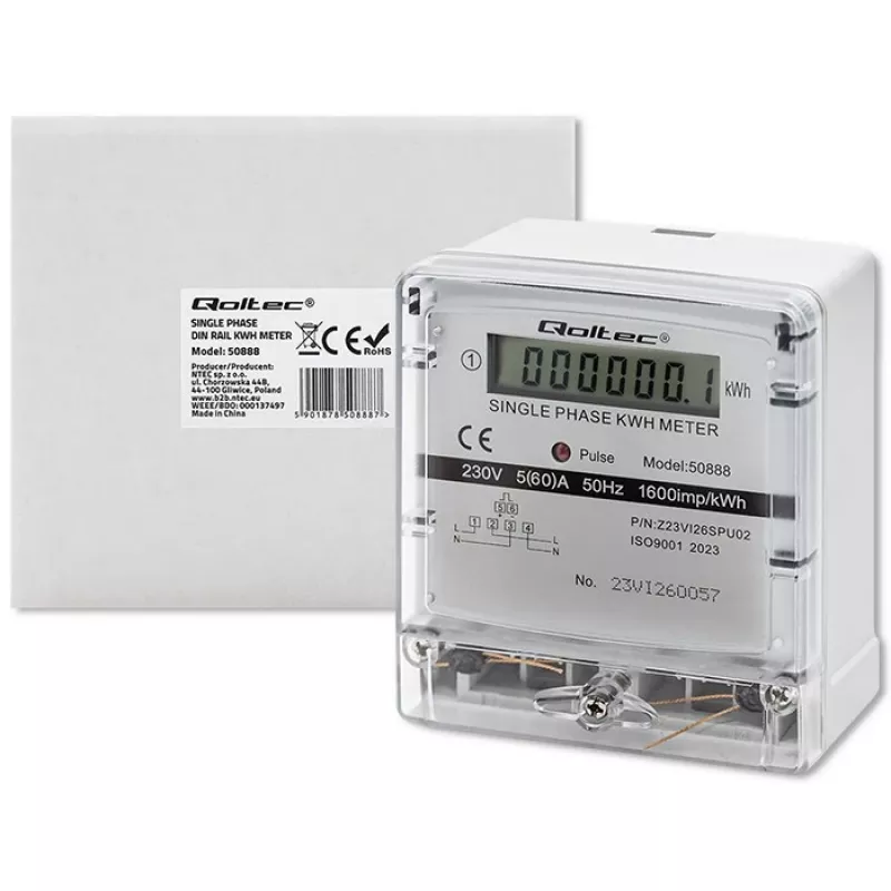 Einphasiger elektronischer Energieverbrauchszähler 230V LDC