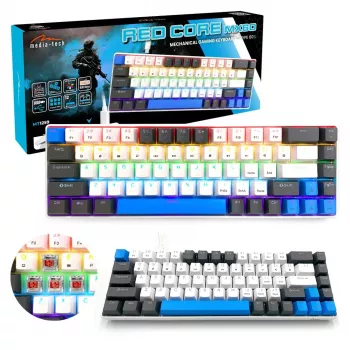 Mechanische Tastatur MEDIA-TECH MT1259 Red Core MX60, 60% Formfaktor, CHERRY MX Red Schalter, RGB-Hintergrundbeleuchtung, USB, High-Profile-Tasten