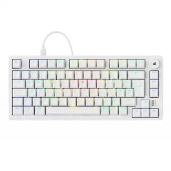Sharkoon SGK25 75% QWERTZ USB kabelgebundene RGB LED Tastatur weiß