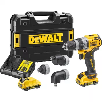 Pistolengriff-Bohrmaschine DeWalt DCD703L2T-QW — 12V, 3,0Ah x2, 1500 U/min, 10 mm Schnellspannbohrfutter, 25,5 N·m, 0,9 kg